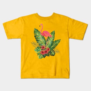 Collection Flamant Rose tropical Kids T-Shirt